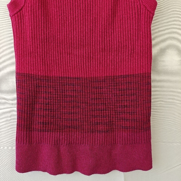 Anthropologie Ribbed Pink Striped Sweater Tank Top Size Small - Picture 2 of 6